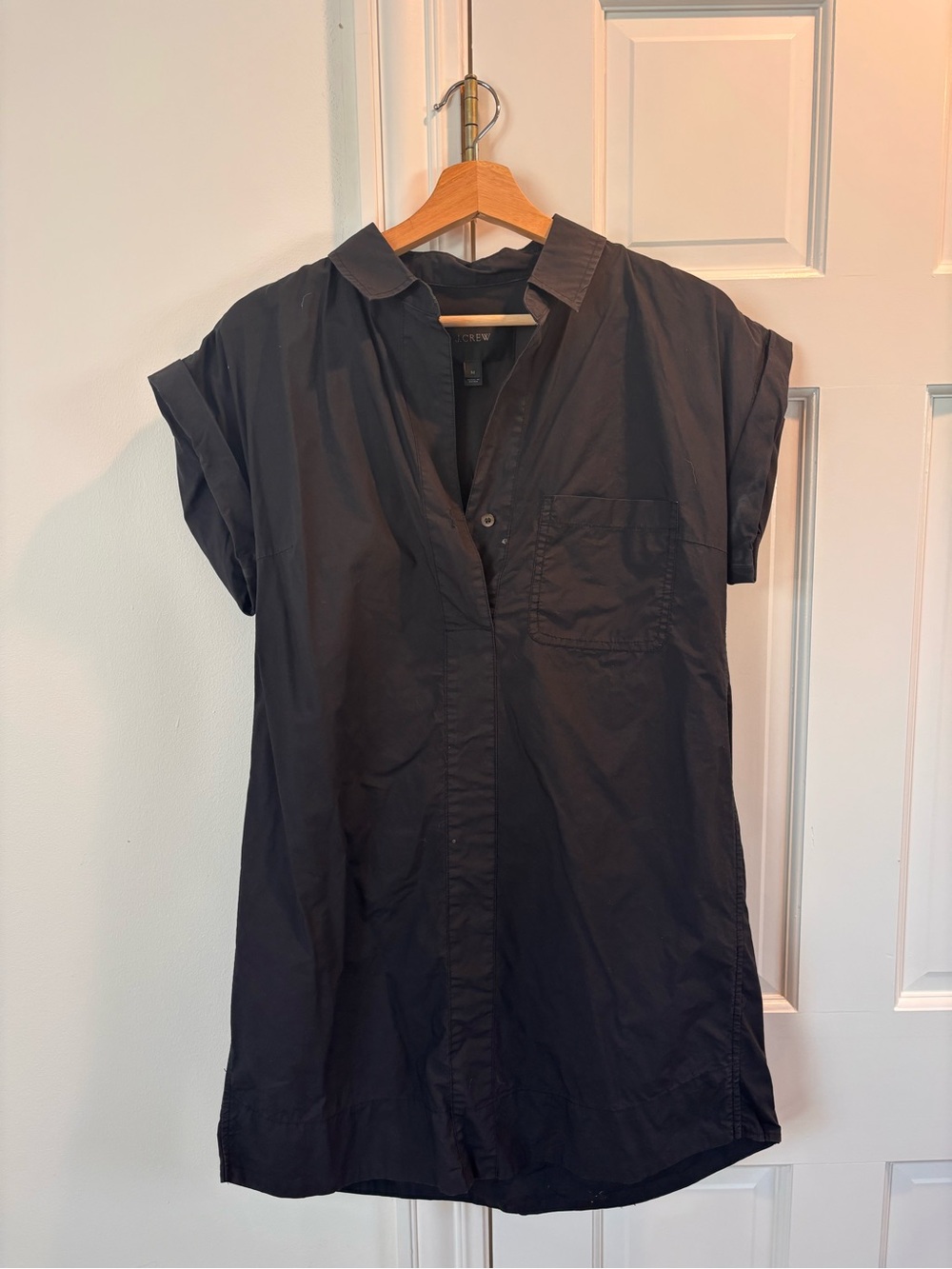 J. Crew Black Short-Sleeve Button-Down Shirt